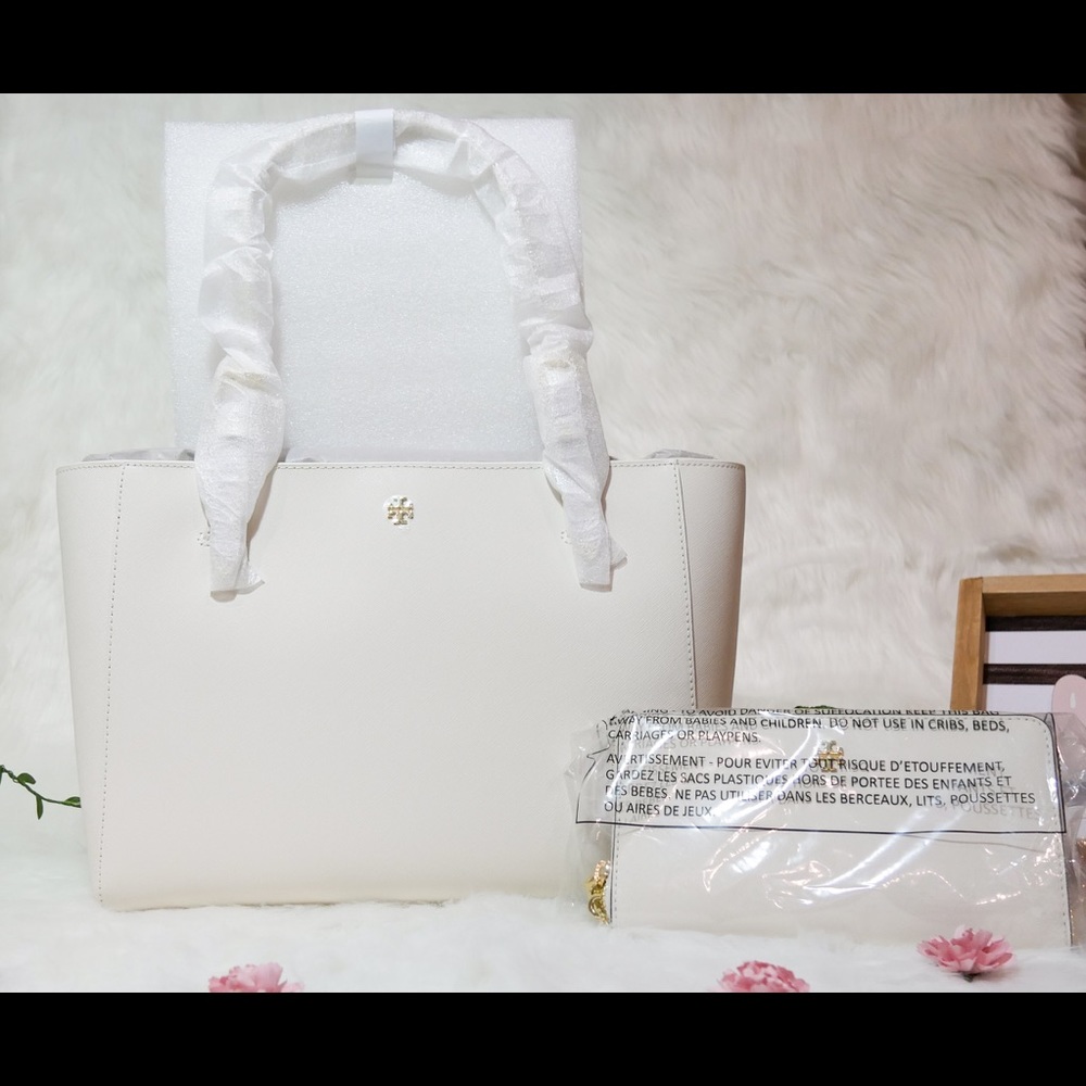 TORY BURCH - Emerson Buckle Tote + Zip (New Ivory)